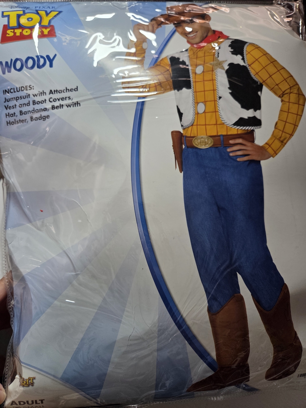 Spirit Men’s Woody-Inspired Cowboy Costume - Yellow, Blue, Brown, Black, White